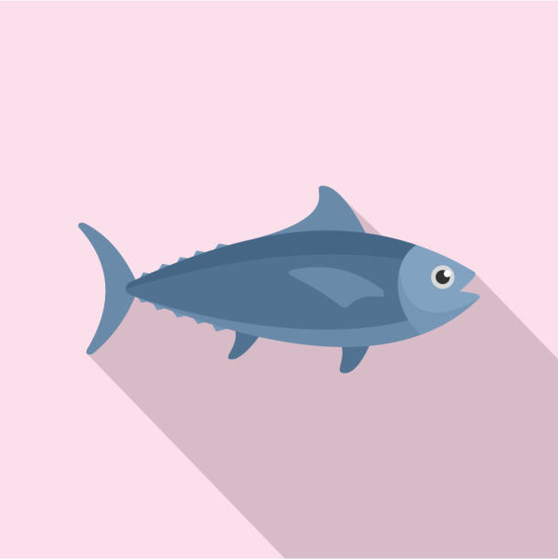 ilustraciones, imágenes clip art, dibujos animados e iconos de stock de icono de estilo plano de atún - sashimi