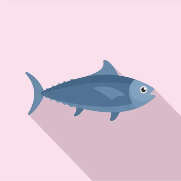 Vector illustration of Tuna fish icon, flat style