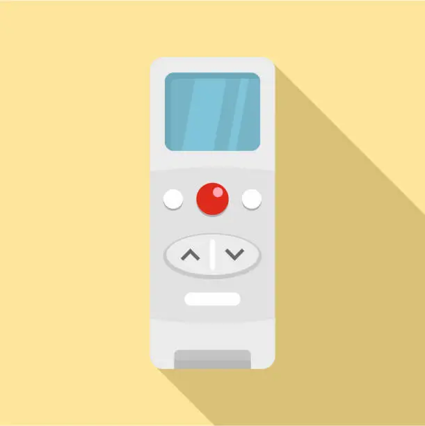 Vector illustration of Modern remote control conditioner icon, flat style