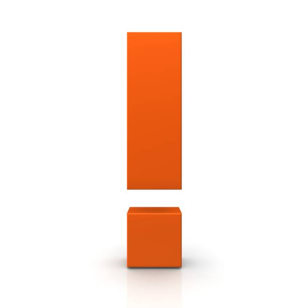 exclamation point mark orange 3d advice sign instructions icon ideas symbol isolated on white background