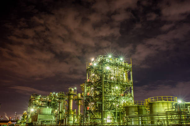 istock night view of factory 1025463806