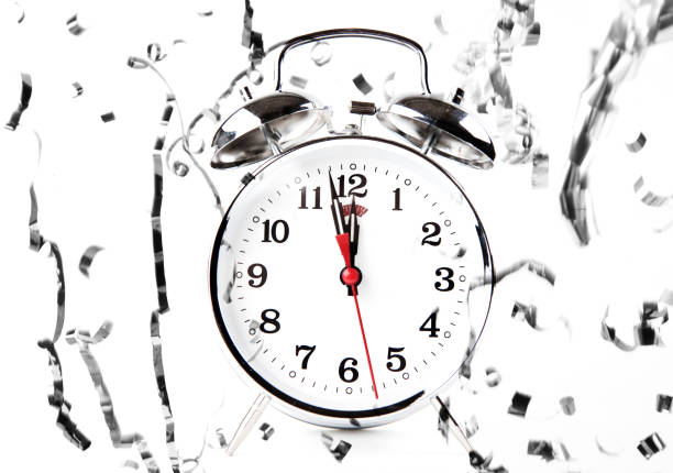 istock Alarm Clock with a Couple Minutes Before New Years 1025466946