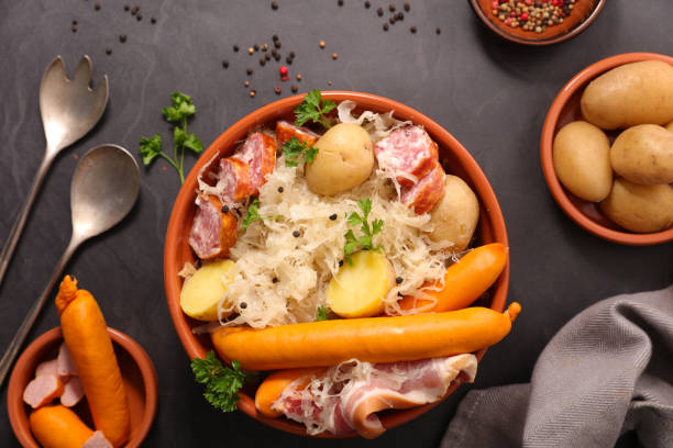 istock sauerkraut with potato and sausage 1025470674