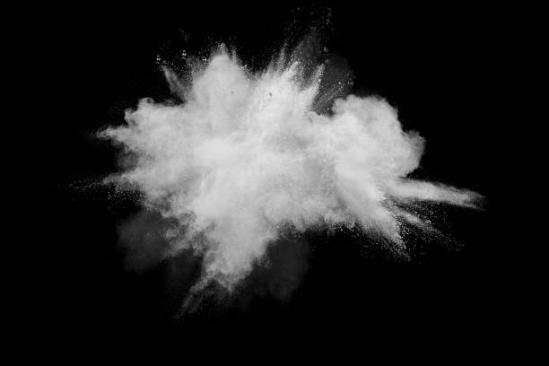 istock White gray powder explosion on black background. 1025471152
