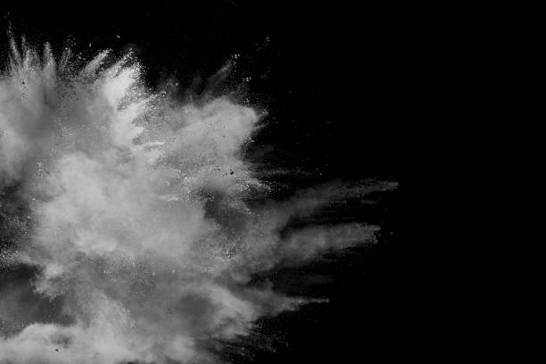 istock White gray powder explosion on black background. 1025471160