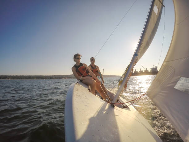 istock Couple friends sailing 1025477180