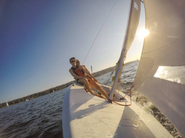 istock Couple friends sailing 1025477208