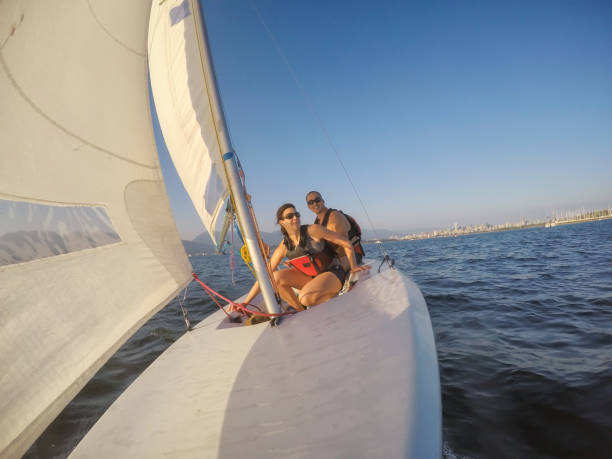istock Couple friends sailing 1025477252