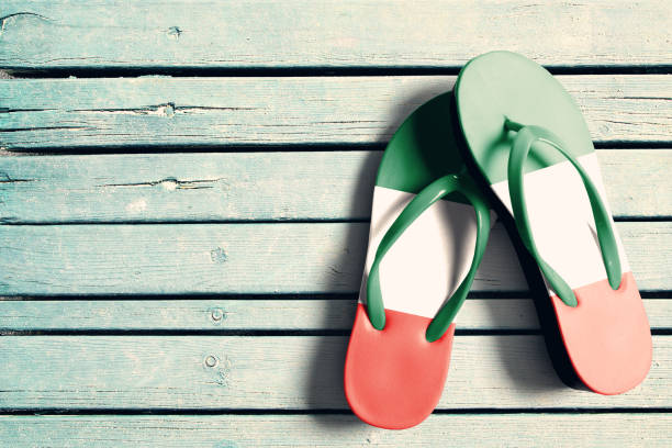 istock Flag of Italy on flip-flops 1025481132