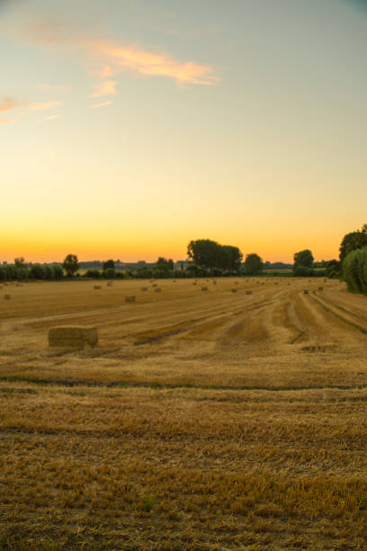 sundown dusk sunset vibrant sky rolling hills countryside rural scenic view