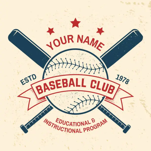Vector illustration of Baseball club badge. Vector illustration. Concept for shirt or logo, print, stamp or tee.