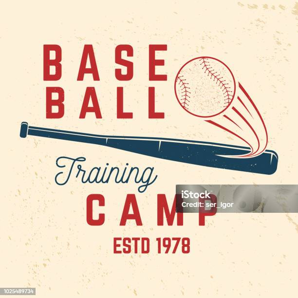 Baseball Training Camp Vector Illustration Concept For Shirt Or Logo Print Stamp Or Tee Stock Illustration - Download Image Now