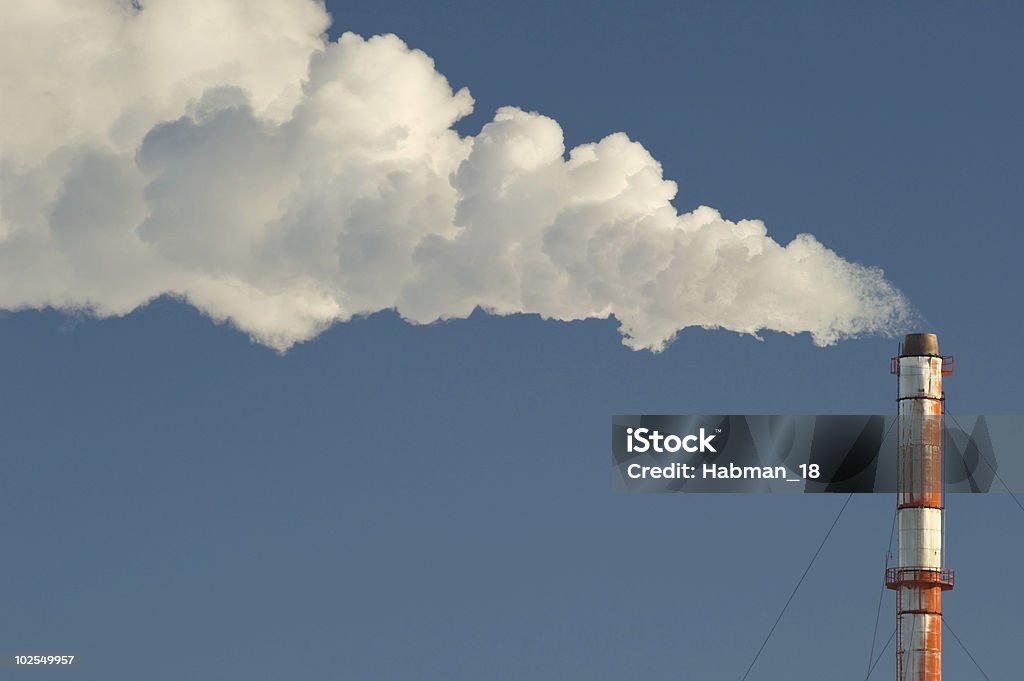 Industrial smokestack  Air Pollution Stock Photo