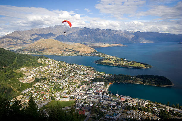 istock Paragliding above Queenstown 102550504