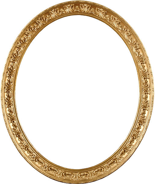 istock Oval golden picture frame 102550584