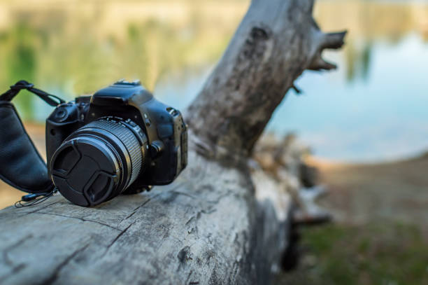 istock A DSLR Camera kept on a log of wood in open nature 1025520714