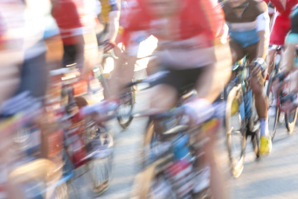 istock Group of cyclist during a race, motion blur 1025521028