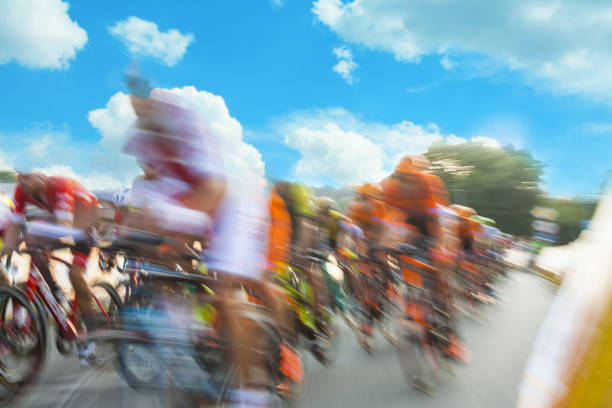 istock Group of cyclist during a race, motion blur 1025521134