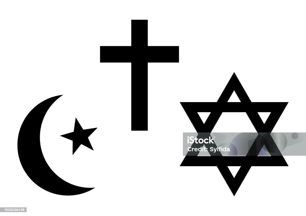 Is Joods Een Geloof Drie Wereld Godsdiensten Symbolen Islam Christendom En Het Jodendom