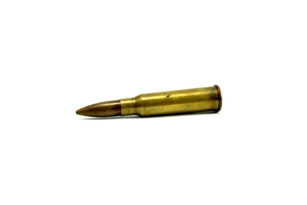 istock Close-up shots A bullet is a war weapon on a white background. 1025536942