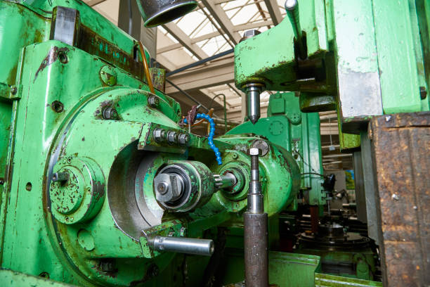 istock Fragment of the old lathe 1025555994