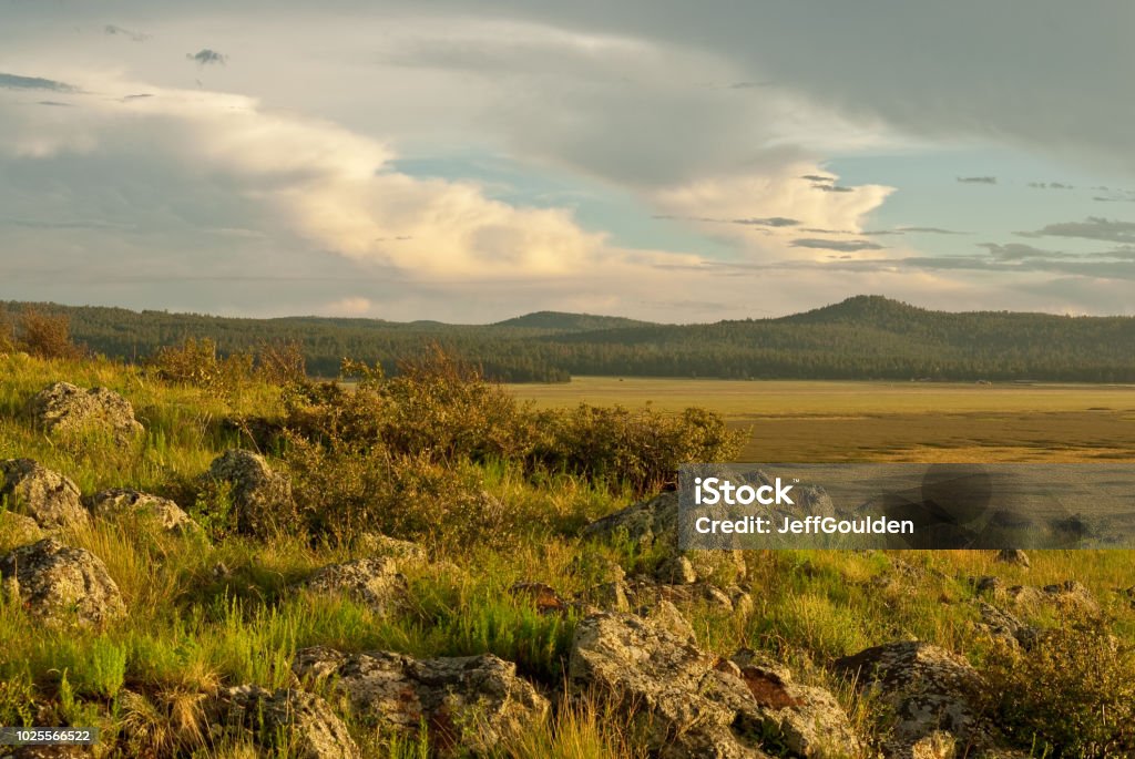 Morman Lake Overlook at Dusk Mormon Lake is an ephemeral body of water near Flagstaff, Arizona. During dry spells the lake is almost completely empty and turns into a meadow of wildflowers. Arizona Stock Photo