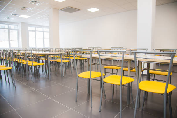 Modern public school, interior stock photo