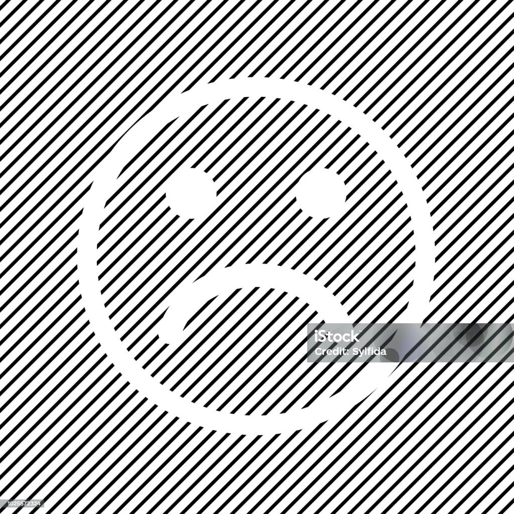 Biểu Tượng Mặt Cười Tiêu Cực Trên Nền Sọc Đen Thiết Kế Phác Thảo ...