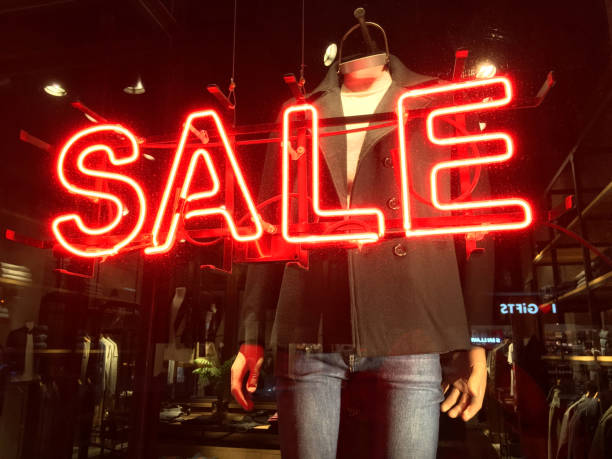 Buenos Aires, Argentina - August 23, 2018: Sale in male clothing store in Palermo neighborhood. There are lots of this fashionable stores offering very interesting shopping opportunities