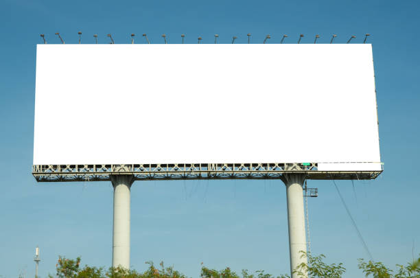 istock Low Angle View Of Billboard Against Clear Blue Sky 1025624750