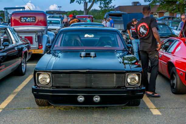 Hot rodded 1978 Chevy Rally Nova at A&W weekly Thursday cruise-in, Woodside Ferry Terminal, Dartmouth Nova Scotia Canada August 16, 2018.