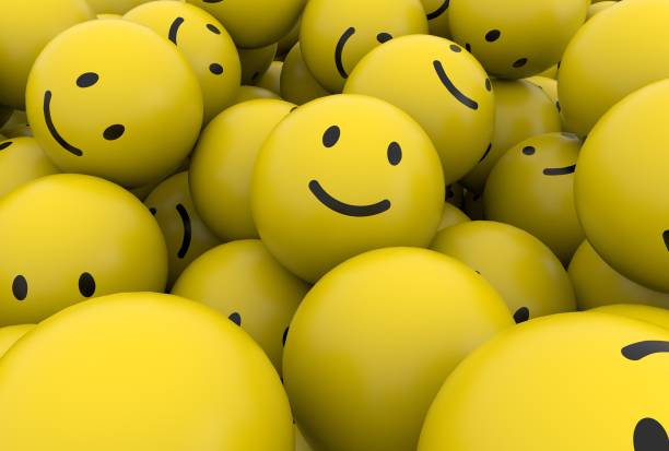 istock Happy smile emoji emoticon character background collection. 3D Rendering 1025682024