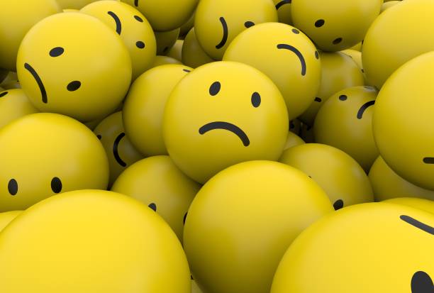 istock Sad smile emoji emoticon character background collection. 3D Rendering 1025682030