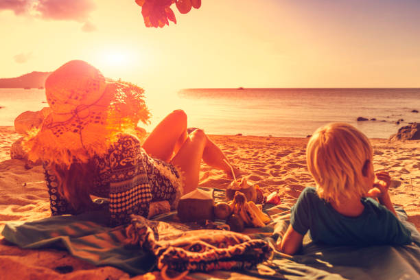 istock Family picnic on the beach 1025682480
