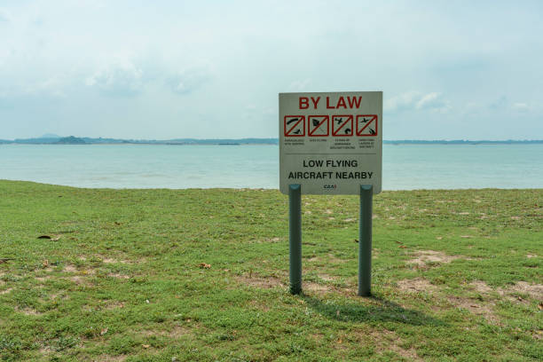 istock Sign with low aircraft warning 1025691818
