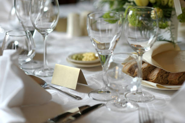 istock Beautiful table set for some festive event or wedding reception 1025694702