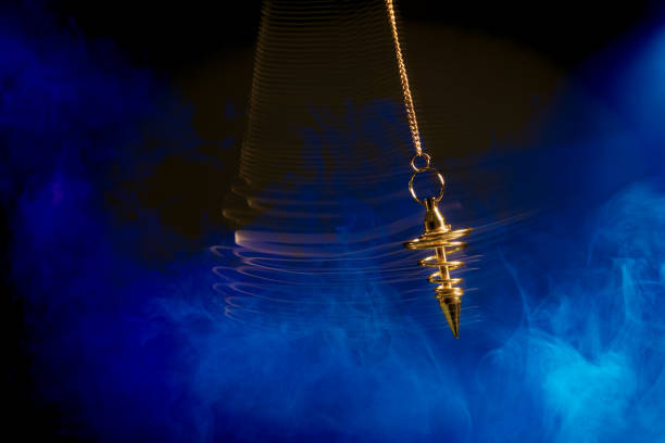 Pendulum used for hypnotism and readings swinging with motion blur