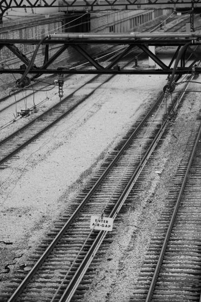 Railroad tracks stock photo