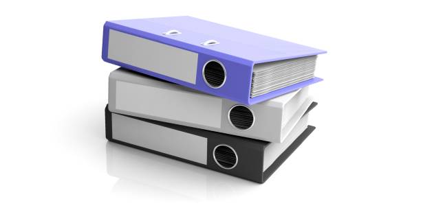 istock Office folders isolated on white background. 3d illustration 1025773730