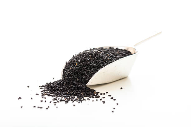 istock Black sesame in a metallic scoop 1025781568