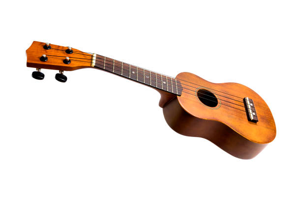 istock The brown ukulele on the white background, with Clipping path 1025781846