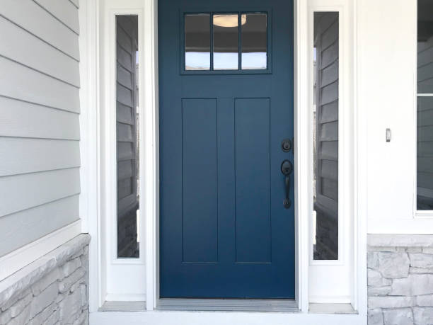 Blue Front Door stock photo