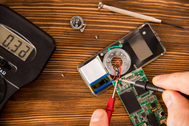 istock Testing the chip for service by means of a tester and a set of electronics engineer 1025790380