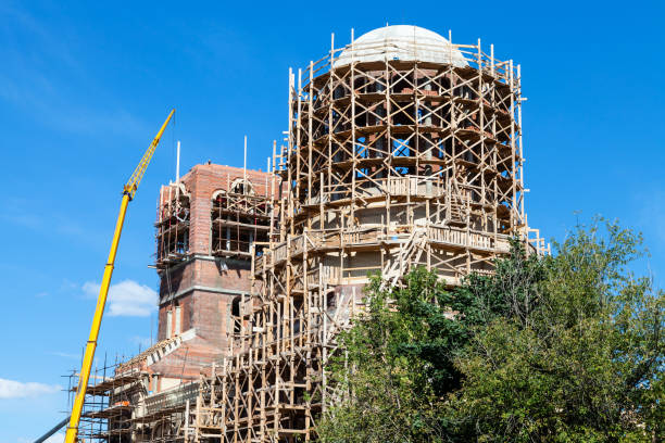 istock Constructionsite of of new orthodox temple 1025807258