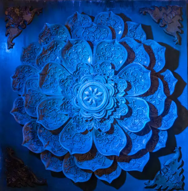 Photo of Stone carving look like the flower petals is decorated