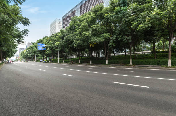 istock empty highway with cityscape and skyline of chengdu,China. 1025818012