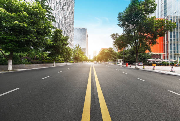 istock empty highway with cityscape and skyline of chengdu,China. 1025820356