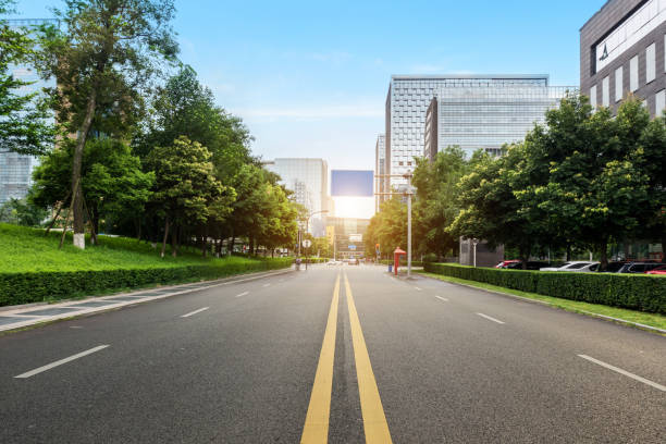 istock empty highway with cityscape and skyline of chengdu,China. 1025820436