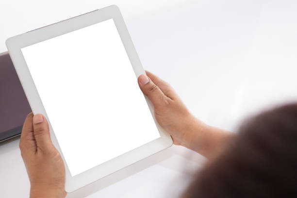 istock Hand holding modern smartphone with big blank screen design,  isolated on white background for insert image, data or etc. 1025838734