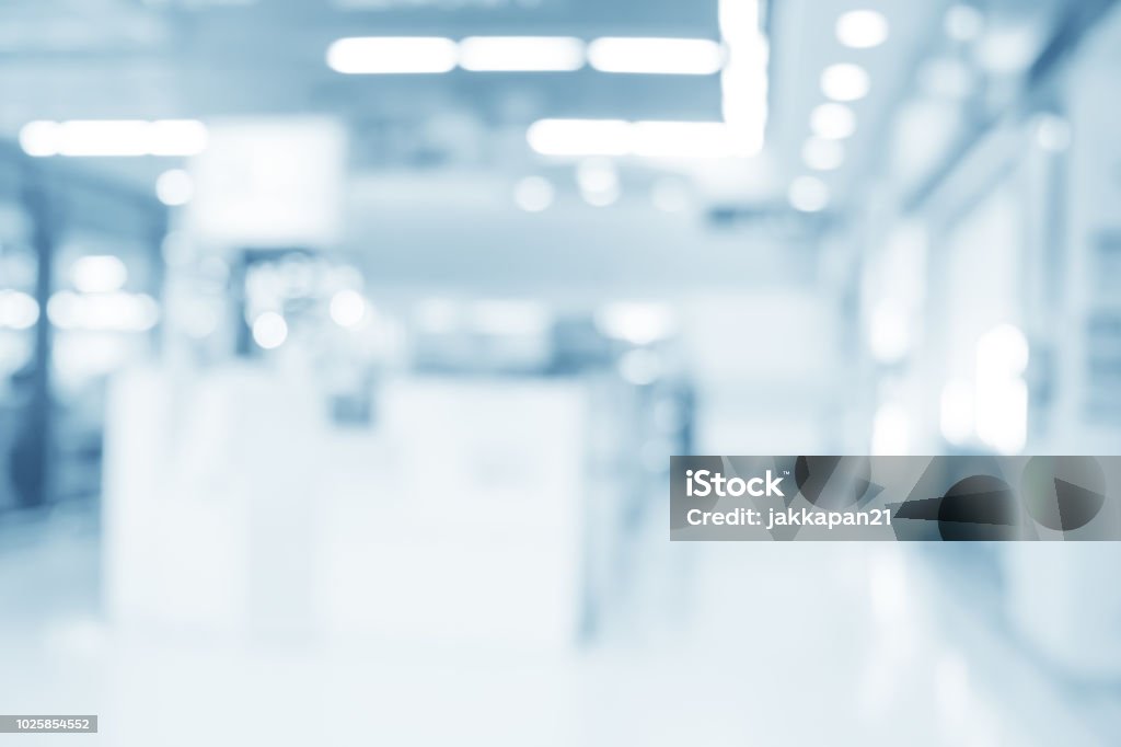 abstract medical background. Blurred interior of hospital - abstract medical background. Laboratory Stock Photo